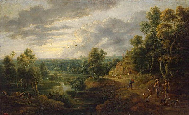 Landscape with Hunters, Lucas van Uden